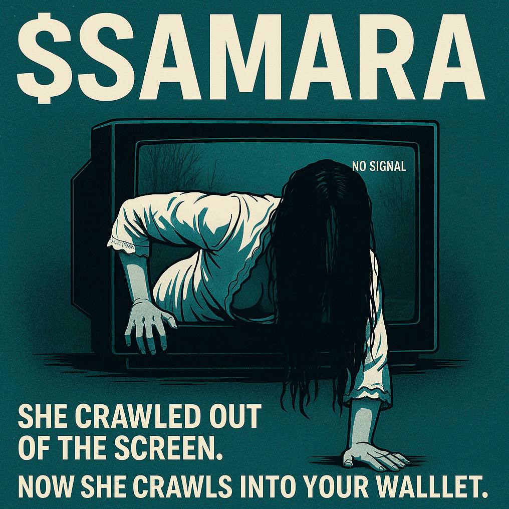 Samara crawling out of screen into your wallet